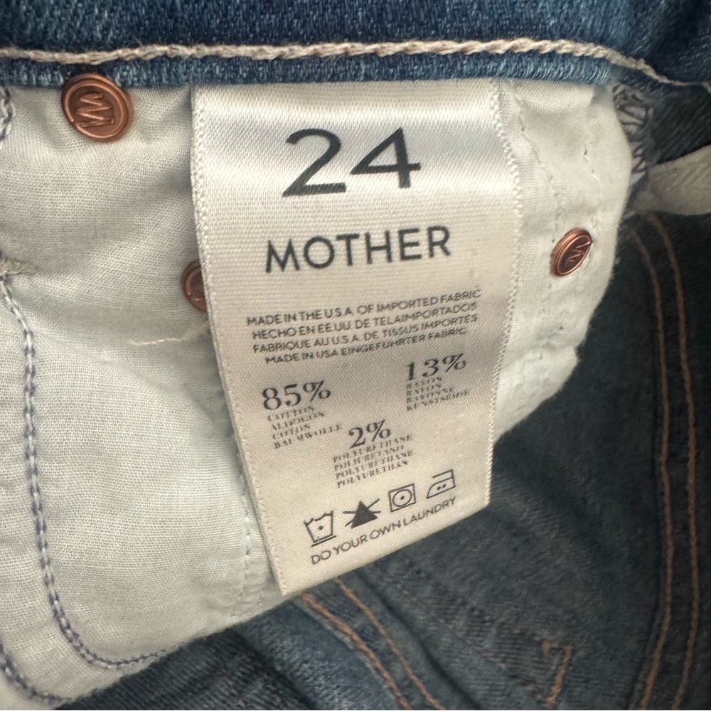 MOTHER Skinny Not Skinny Jeans In Blue Skies Tomorrow Size 24 - Picture 8 of 8